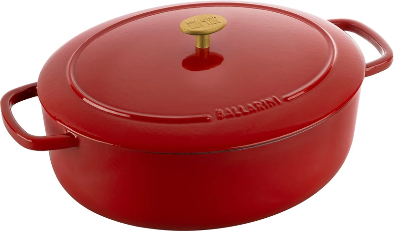 BALLARINI Bellamonte Roasting Dish Enamelled Cast Iron Oval 33 cm 6.5 L Red