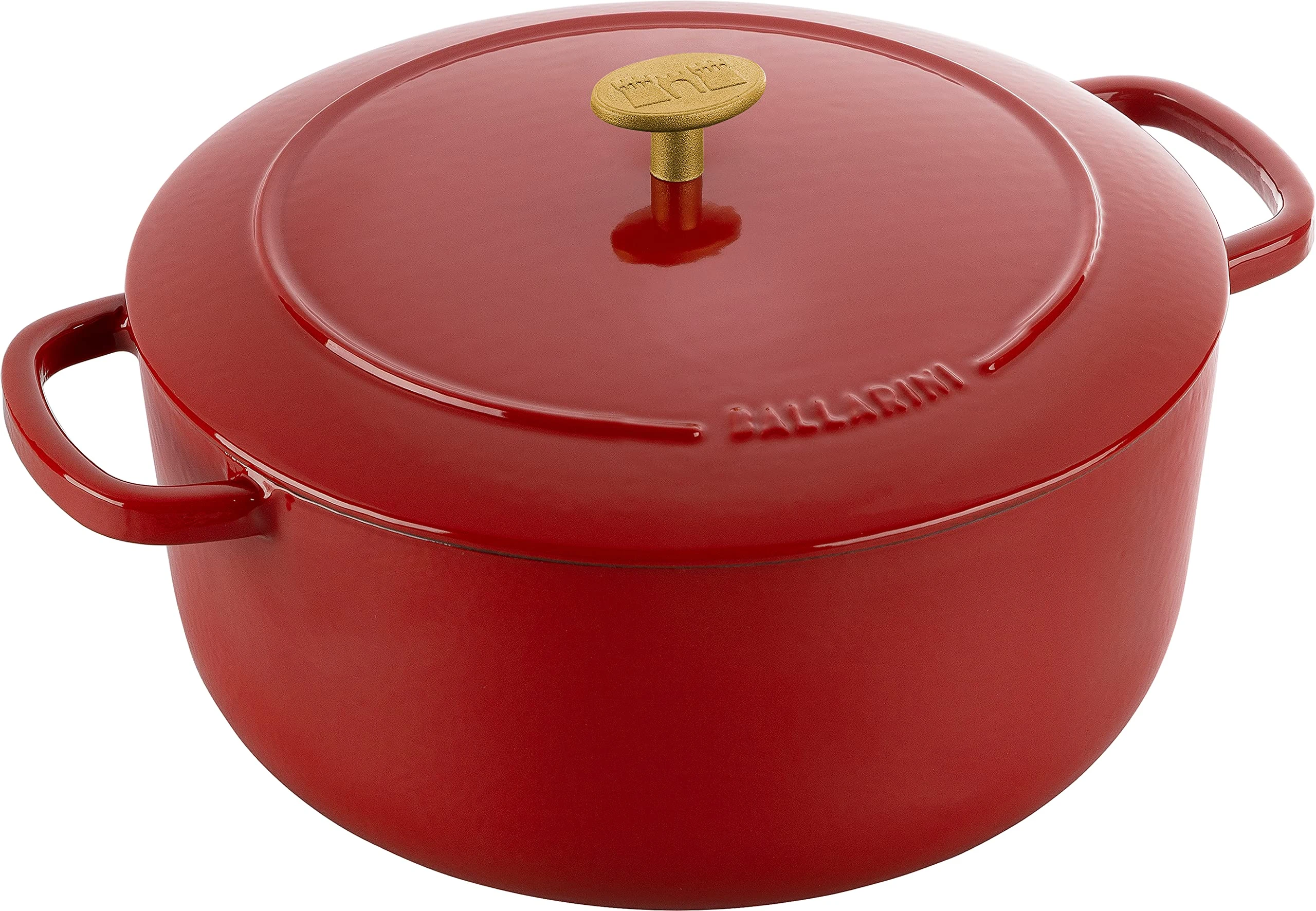 BALLARINI Bellamonte Casserole Dish, Roasting Dish, Dutch Oven, Enamelled Cast Iron, Round, 28 cm, 7 L, Red