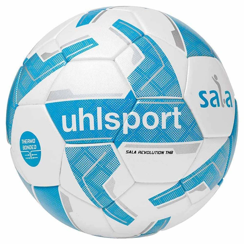 uhlsport Futsal Sala Revolution Thermobonded - Top Play Ball - Indoor Football Hall for Adults, 37, White/Cyan/Silver (Multicolour)
