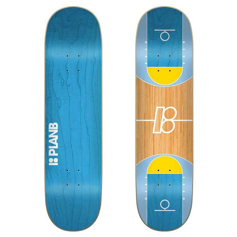 Plan B Ball Court Blue 8.375"x32.125" Deck Chassis, Adults Unisex, Multicolor (Multicolor), One Size - Image 1