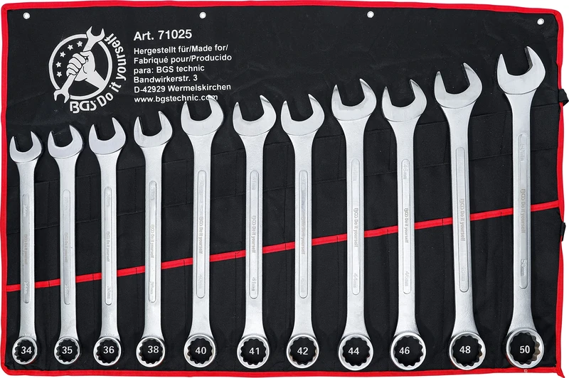 BGS Diy 71025 | Combination Spanner Set | XXL | 34 - 50 mm | 11 pcs.