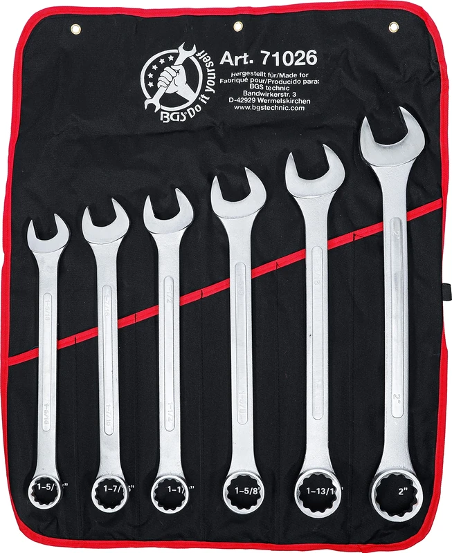 BGS Diy 71026 | Combination Spanner Set | XXL | Inch Sizes | 1.5/16" - 2" | 6 pcs.