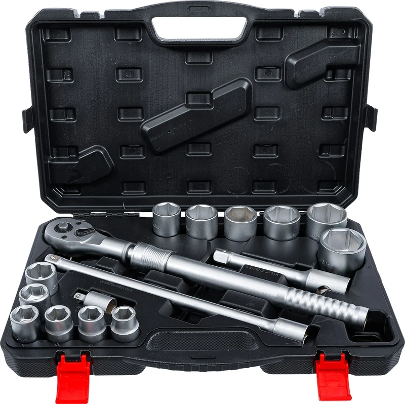 BGS Diy 71024 | Socket Set | with Reversible Ratchet, extendable | 20 mm (3/4") Drive | 19 - 50 mm | 16 pcs.