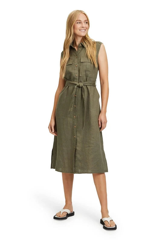 Betty Barclay Women's 1381/1461 Dress, Dusty Olive, 44, Dusty Olive, 18