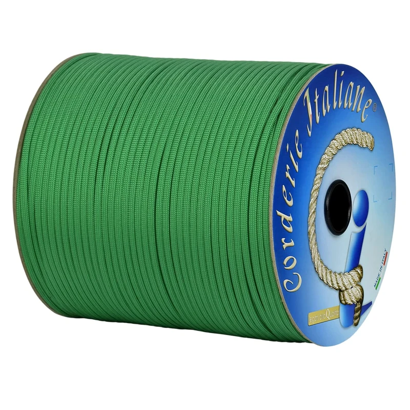 Paracord 550 Type III Basic, green 4 mm - 200 mt, core 7 threads, 100% Made in Italy 006078388 Corderie Italiane - Image 1