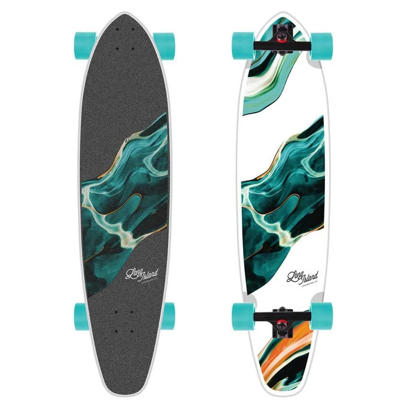 Long Island Teal 37.85"x9.3" Kicktail Complete Board, Adults Unisex, Multicolor (Multicolor), One Size