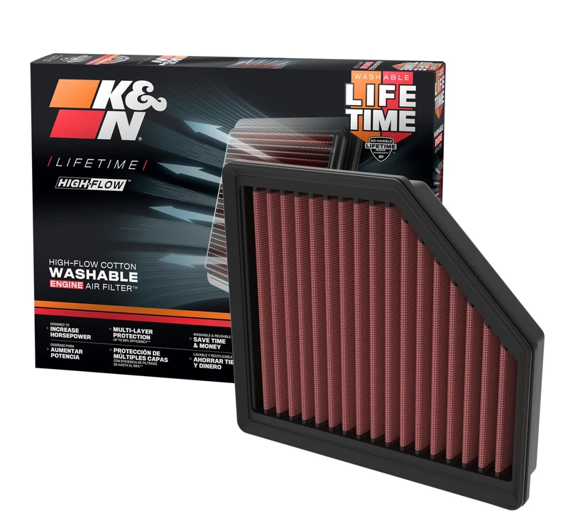 K&N Replacement Air Filter compatible with Nissan Qashqai III 1.3 4cil 2021- (33-3174)