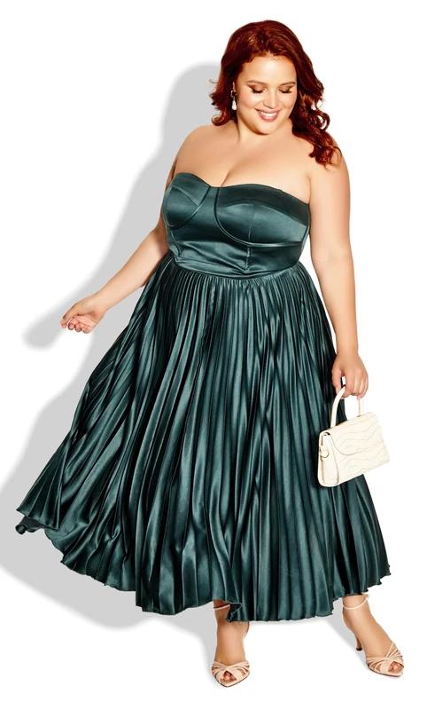 CITY CHIC Plus Size Dress Ahanna, in Emerald, Size, 14 - Image 1