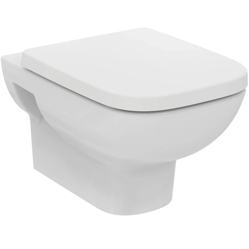 Ideal Standard – i.Life A Wall-Hung Toilet Bowl Bundle, Square Design, Rimless Toilet (RimLS+), Soft Close seat, in White Glossy Finish
