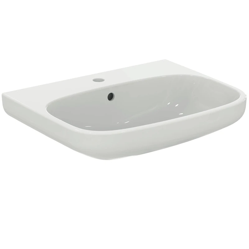 Ideal Standard - i.Life A, 60cm washbasin, Bathroom Sink with tap Hole and Overflow, E-Packaging Dedicated to Ceramic Transport, White