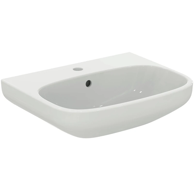 Ideal Standard - i.Life A, 55cm washbasin, Bathroom Sink with tap Hole and Overflow, E-Packaging Dedicated to Ceramic Transport, White