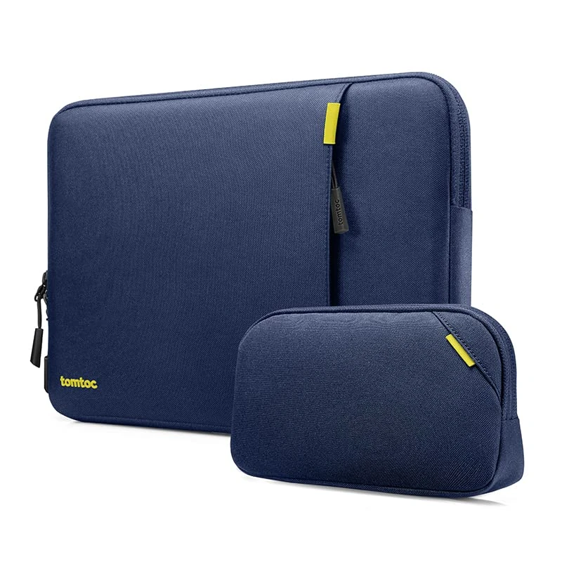 tomtoc 360° Shockproof Computer Case for 16 Inch MacBook Pro M4/M3/M2/M1 Pro/Max 2024-2019 Protective Sleeve Laptop Inner Bag Gadget Pouch Navy