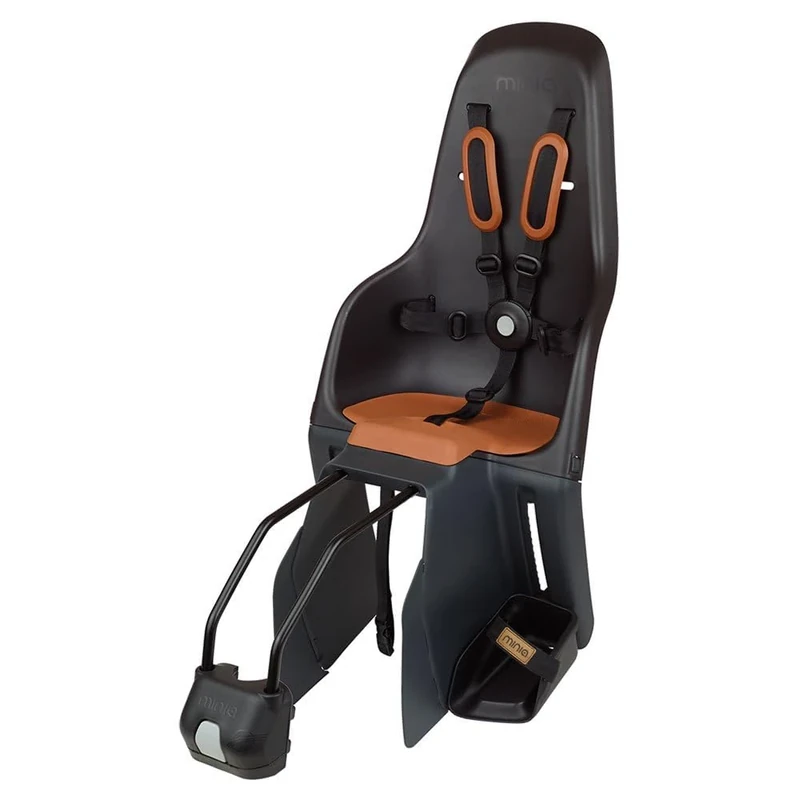 MINIA for Frame 8405600001 - Rear bicycle child seat assembled on the frame, recommended age of 9 months to 6 years and maximum weight of 22kg in black.