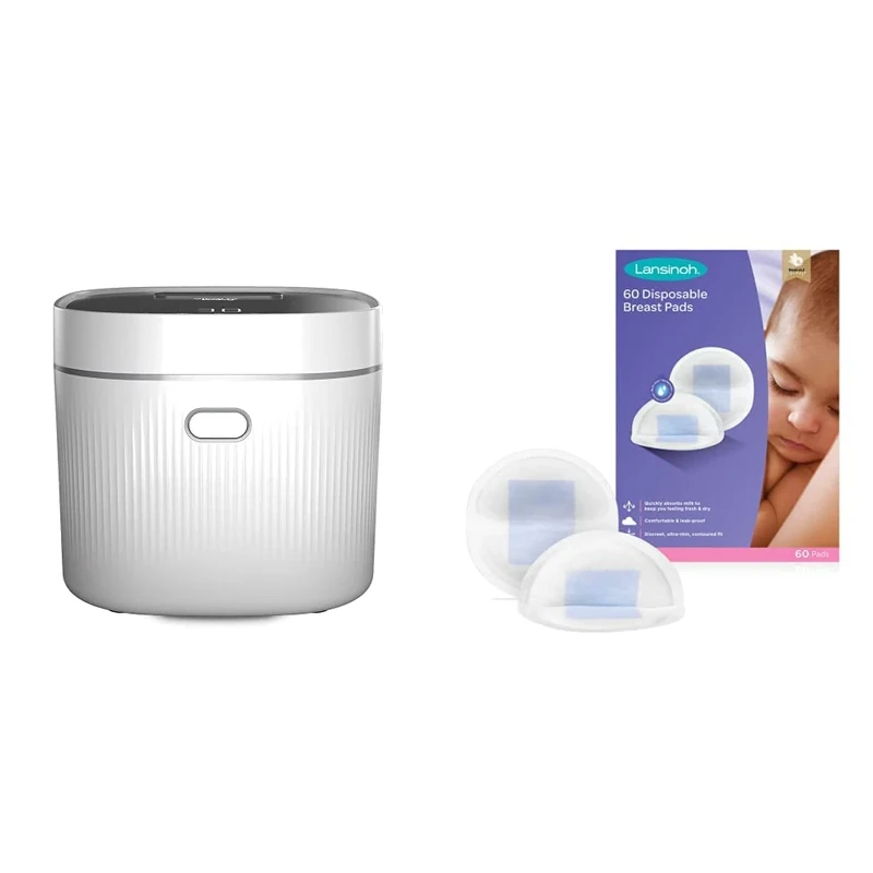 Vital Baby Nurture Advanced Pro UV Steriliser & Dryer Kills 99.9% of Germs in 7 mins - 3-in-1 Sterilise, Dry and Store – Sterilise Baby Bottles – White & Lansinoh Disposable Breast Pads Pack of 60