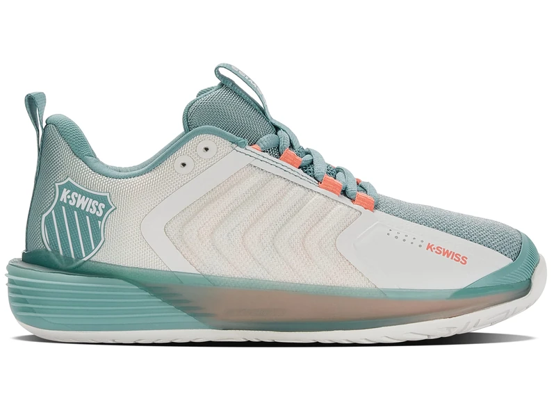 K-Swiss Performance ULTRASHOT 3, Tennis Shoe, Blanc/Nile Blue/Desert Flower,