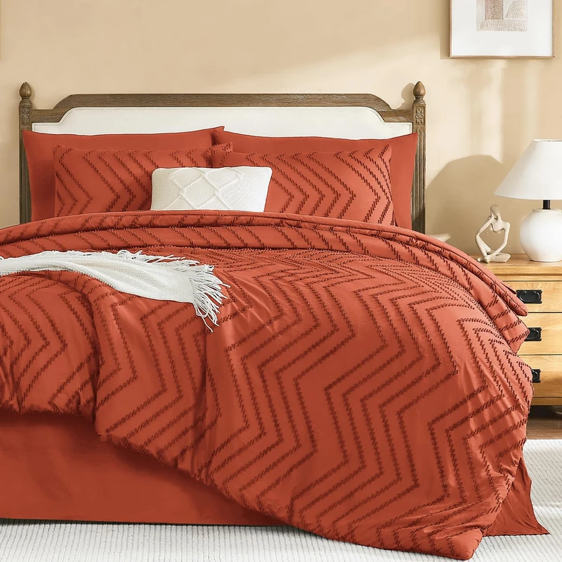 Litanika King Comforter Set with Sheets, 7 Pieces Boho Bed in a Bag