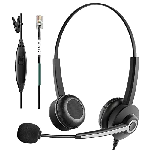 Voistek USB Headset with Microphone for Laptop PC,Wired On Ear Computer Headphones with Noise Cancelling Mic & In-line Controls for Office, Call Center, Online Classes, Teams, Zoom, Skype,#2 Morden
