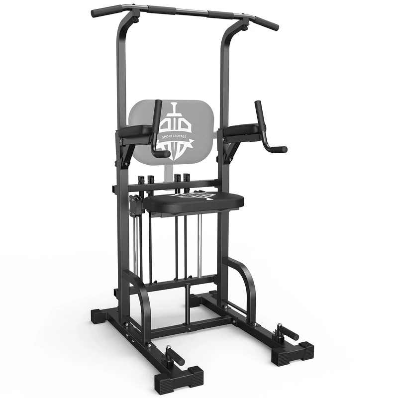 Sportsroyals Power Tower Pull-Up Dip Station, Multi-Functional Training Aids, Home Gym Strength Power Fitness Equipment