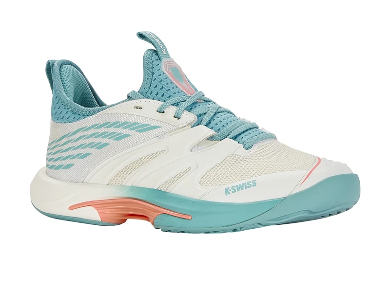 K-Swiss Performance SPEEDTRAC, Tennis Shoe, Blanc de Blanc/Nile Blue/Desert Flower,