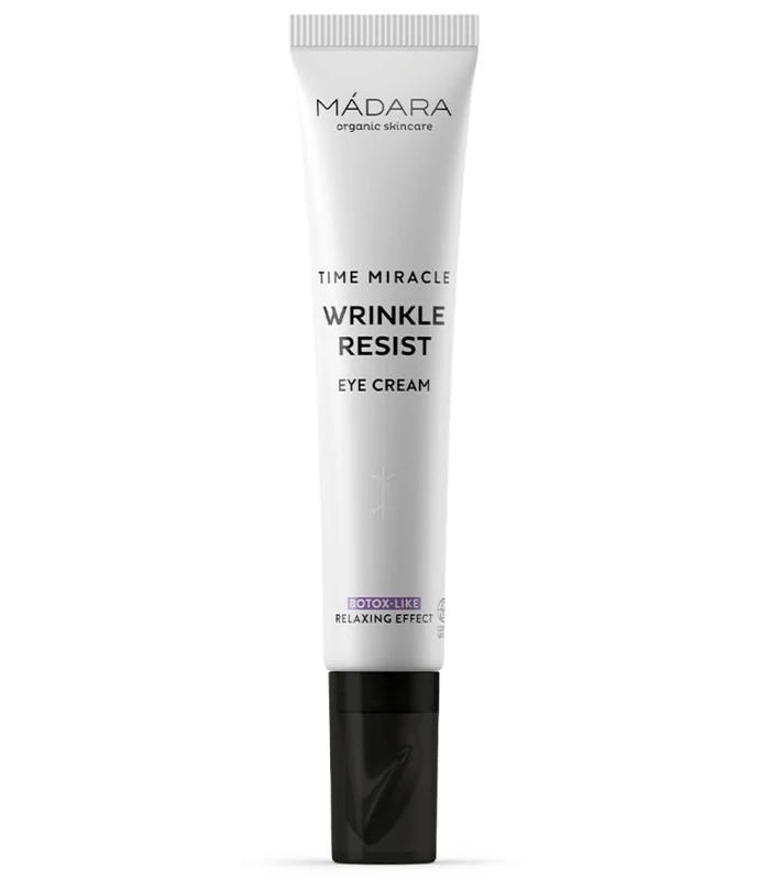 MADARA Organic Skin Care TIME MIRACLE Wrinkle Resist Eye Cream – Hydrating, Firming, Anti-Aging Eye Cream with Hyaluronic Acid & Birch Water, Reduces Wrinkles & Fine Lines, 20ml