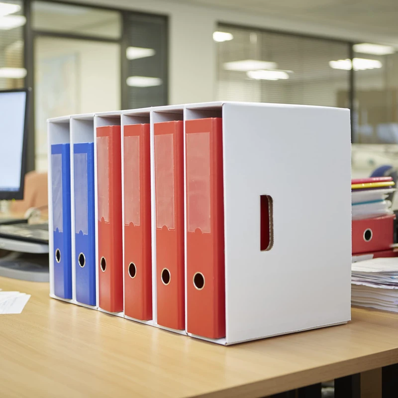 6 Section Files Sorter Cabinet Pack of 5, Store 25 Files, Storage for Stationery/ A4 Paper/Magazine/Book/Newspaper - Lever Arch Filing Module