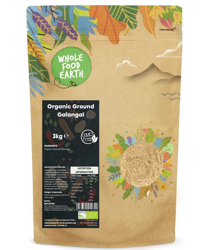 Whole Food Earth® - Organic Ground Galangal 3 kg | GMO Free | Certified Organic - Image 1