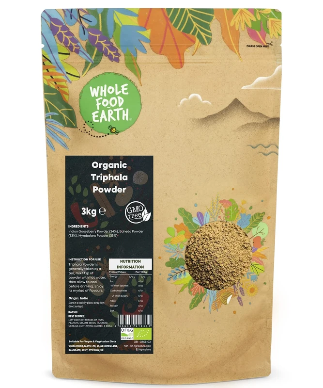 Wholefood Earth Organic Triphala Powder 3 kg | GMO Free | Certified Organic