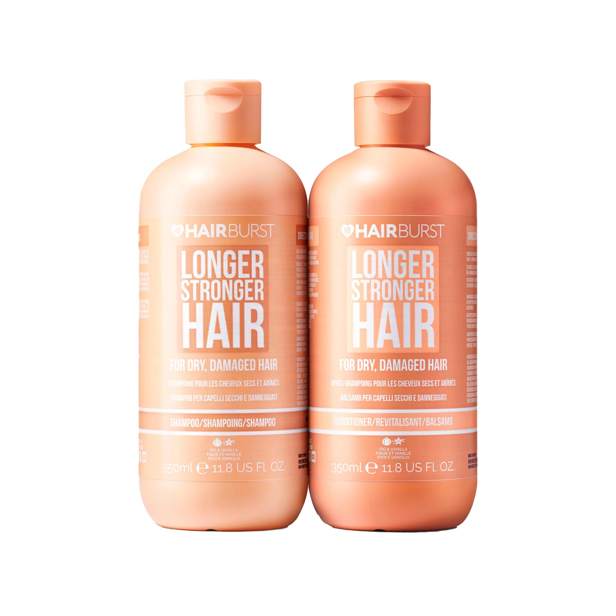 HAIR BURST Shampoo and Conditioner Set For Dry & Damaged Hair — Moisture Locking, Breakage Reducing, Colour Protecting - Enriched with Vitamin B5, Almond Oil & Fig Extract - Silicone Free UK Made