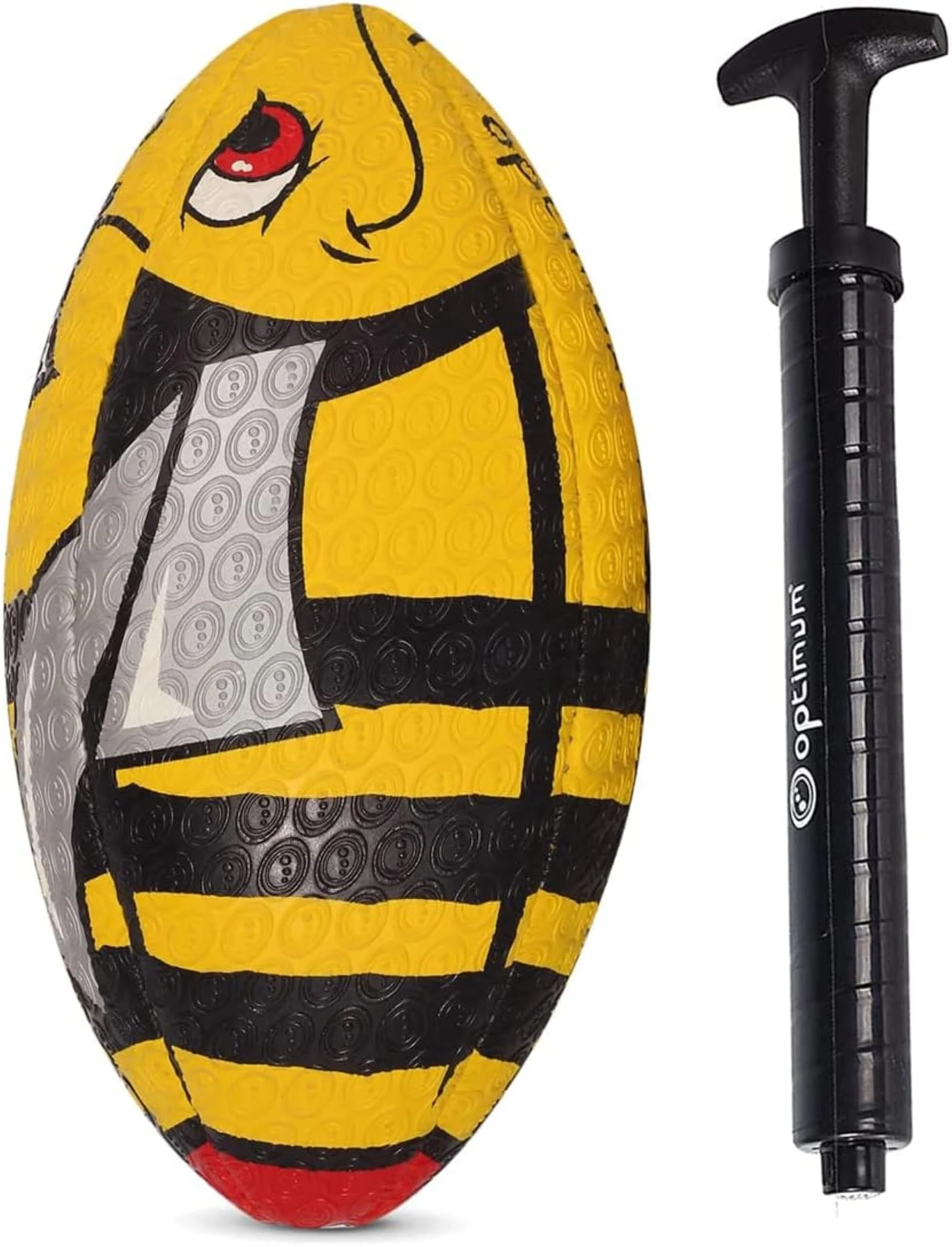 Optimum Rugby Ball - Balanced and Responsive for Accurate Handling and Kicking of Top-Performing Rugby Balls - Perfect for Training and Gameplay - 2-Ply 410g Ball - Size 3 - With Pump