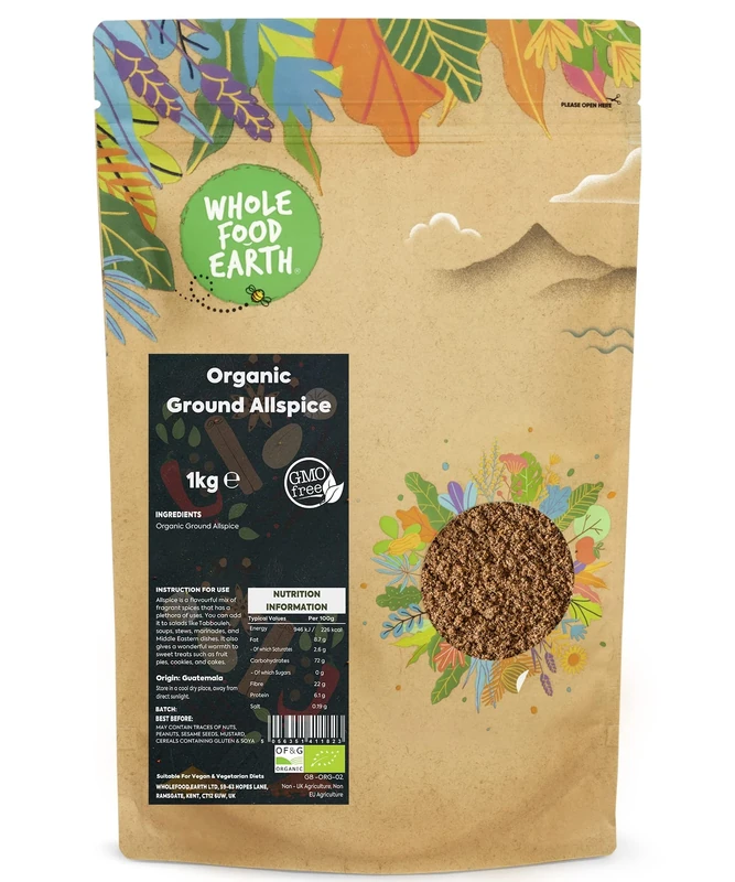 Whole Food Earth® - Organic Ground Allspice 1 kg | GMO Free | Certified Organic