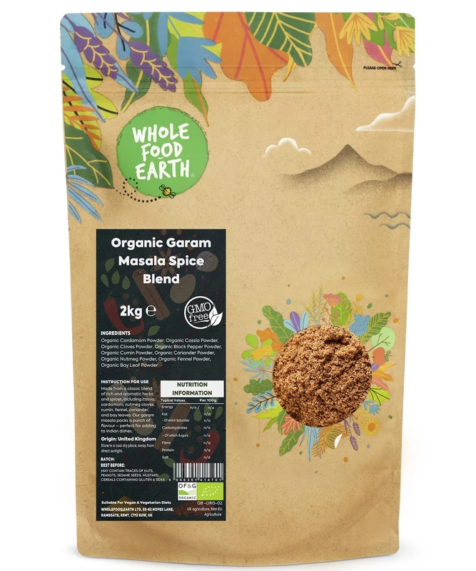 Wholefood Earth Organic Garam Masala Spice Blend 2 kg | GMO Free | Certified Organic