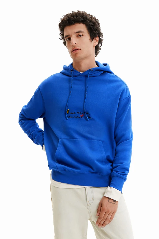 Desigual Men's Sweat_pol 5036 Blue Small, L