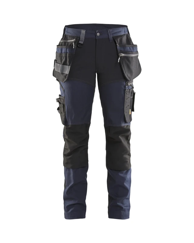 Blaklader Trousers Brand Model Work Trousers with Elastic Blue/Black