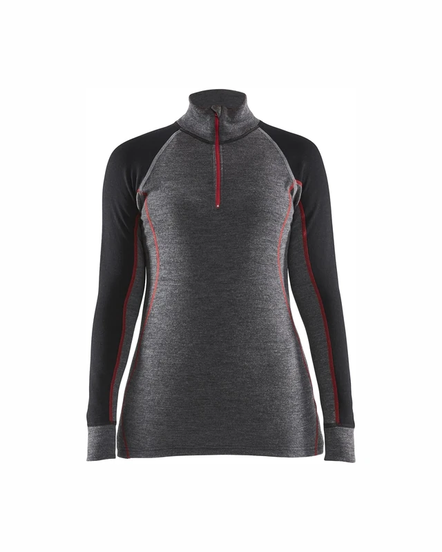 Blaklader T-Shirt Brand Model Thermal T-Shirt with Zip XWarm Gray/Black