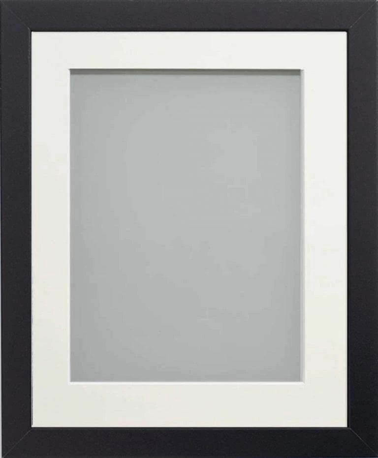 Frame Company Allington Black Photo Frame with Off-White Mount, 12x10 for 10x8 inch, fitted with perspex