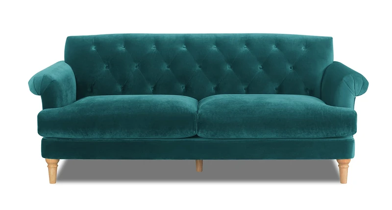 Rokoko Sofas, Teal, W195 x D86 x H83cm - Image 1