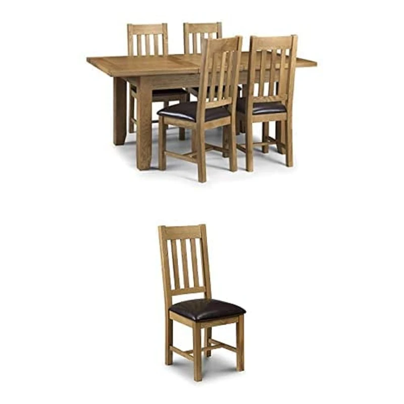 Julian Bowen SET OF ASTORIA EXTENDING DINING TABLE & 4 ASTORIA CHAIRS