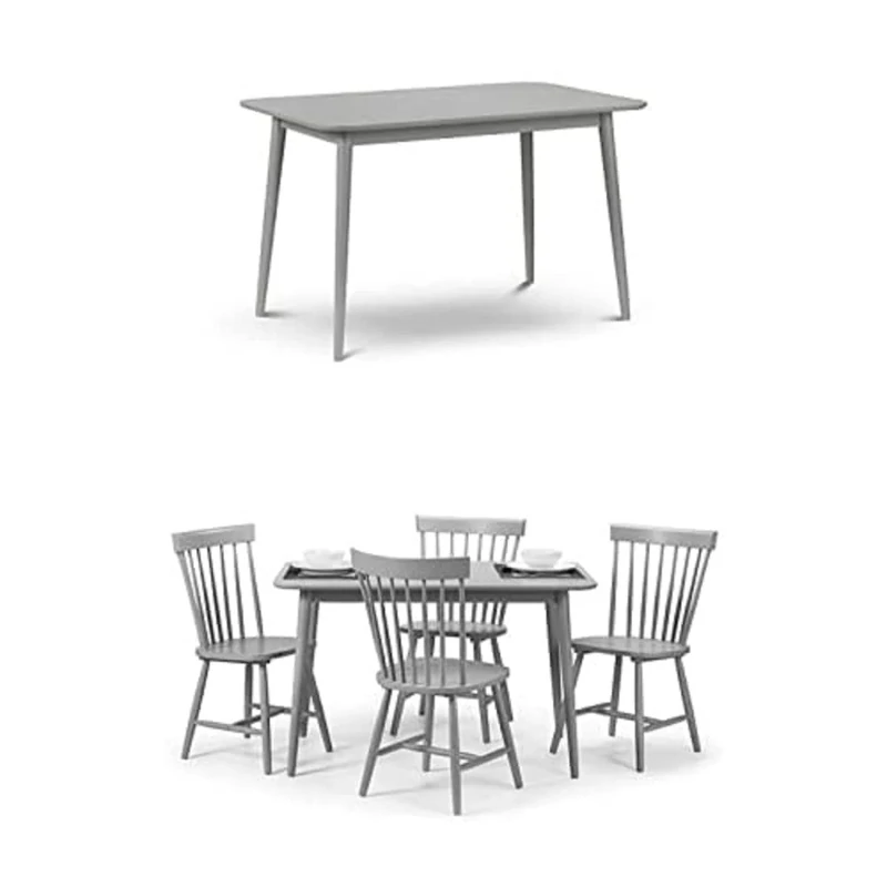 Julian Bowen SET OF TORINO GREY DINING TABLE AND 4 TORINO GREY CHAIRS