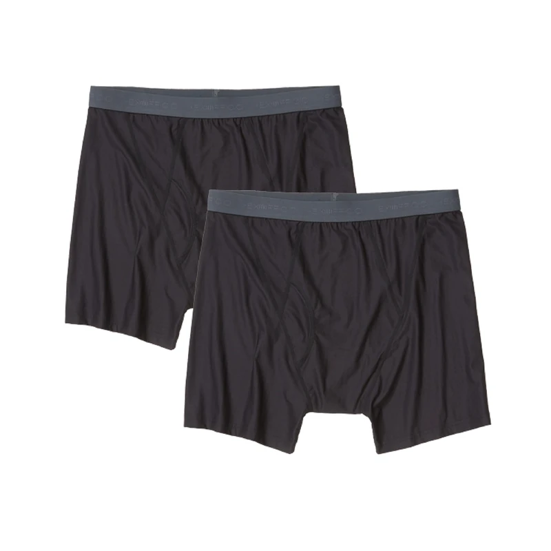 ExOfficio Give-n-go Sport 2.0 Boxer Brief 6"-Cool and Breathable Underwear for Active Men-Pack of 2, Black, L