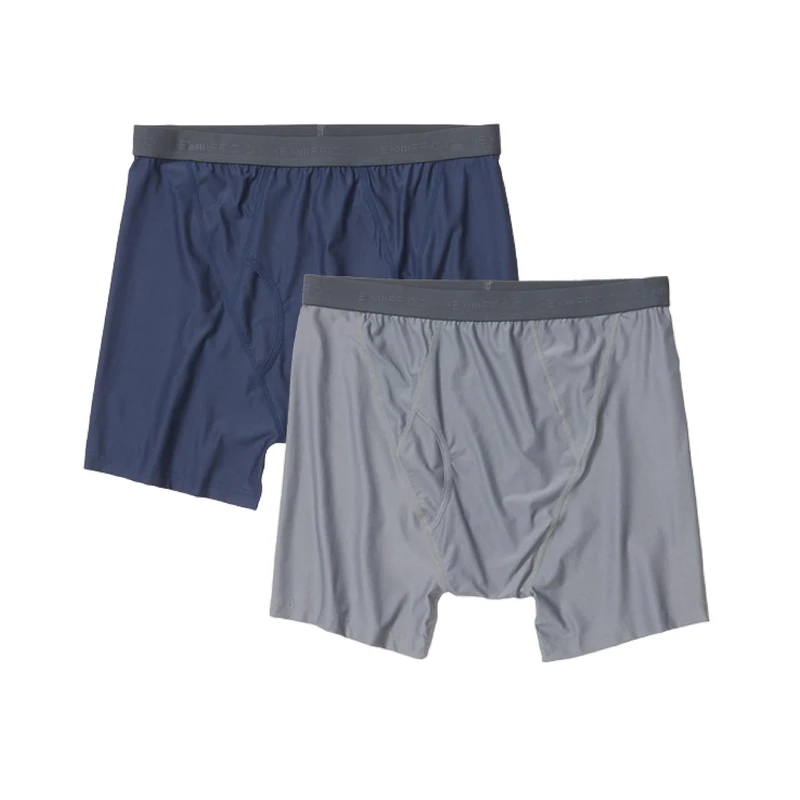 ExOfficio Men's Standard Give-n-go 2.0 Boxer Brief 2 Pack, Navy/Steel Onyx, L