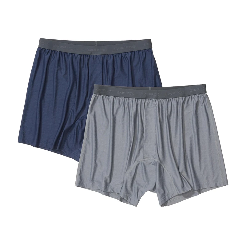 ExOfficio Men's Give-n-go 2.0 Boxer 2 Pack Shorts, Navy/Steel Onyx, XXL