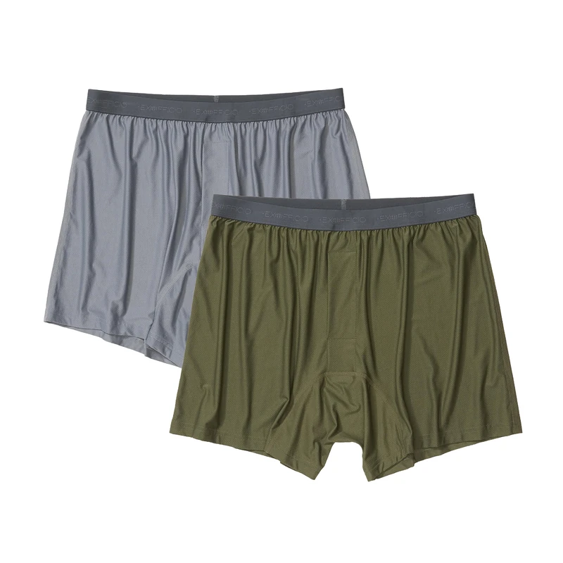 ExOfficio Men's Give-n-go 2.0 Boxer 2 Pack Shorts, Steel Onyx/Nori, L