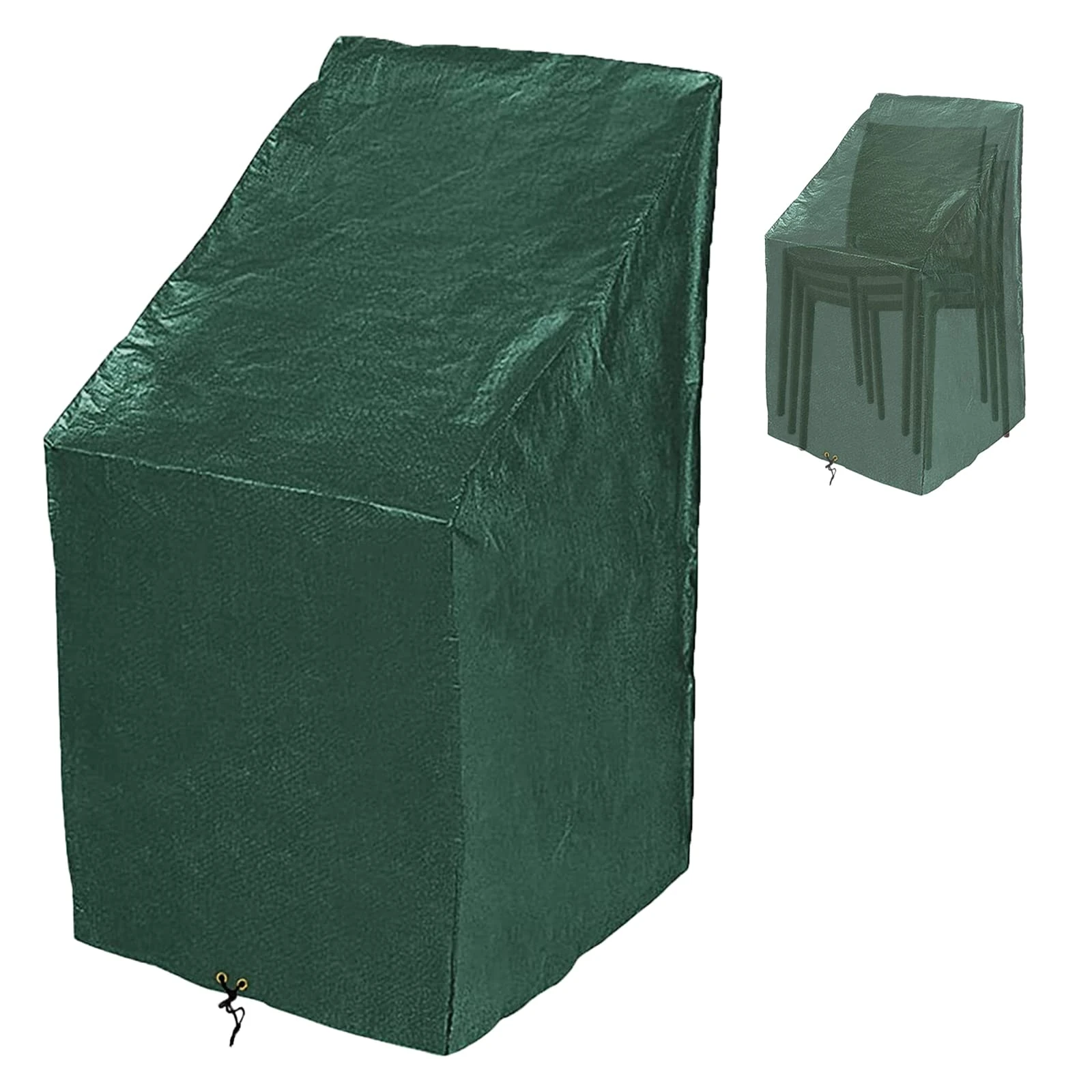 RICHIE Garden Stacking Chair Cover, Outdoor Garden Chair Covers Waterproof Reclining Chair Cover, Patio Chair Covers 68x96x110/150cm, Anti-UV All Weather Chair Cover Green Polyethylene Furniture Cover