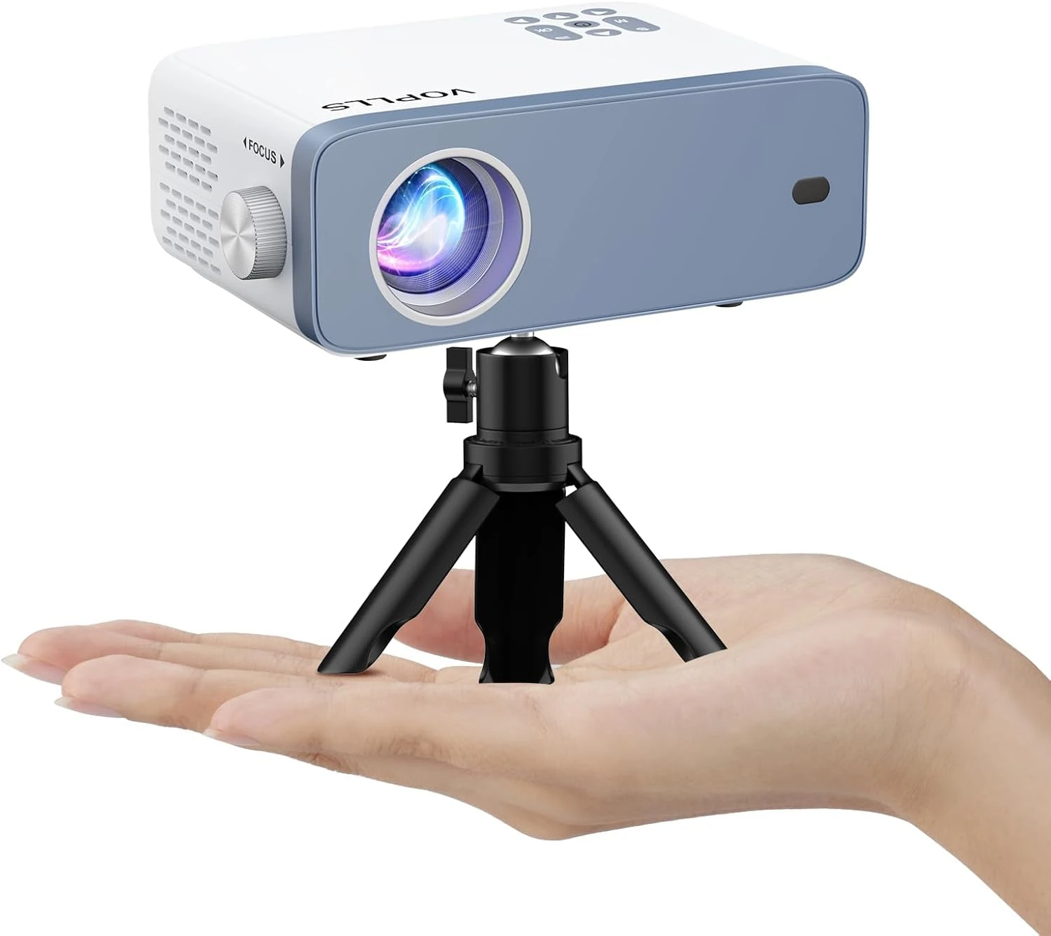 Mini Projector, VOPLLS Upgraded 1080P Full HD 14000L Video Projector Portable Outdoor Home Theater Movie Projector, 50% Zoom, Compatible with HDMI, USB, AV, Smartphone/Tablet/Laptop/PC/TV Box