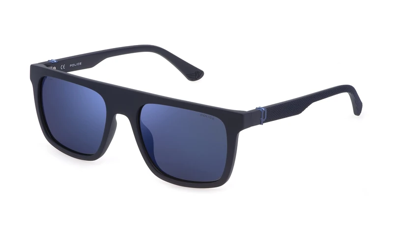 Police Men's Sunglasses SPLF61 Beyond Lite 2, Matt Blue, 55