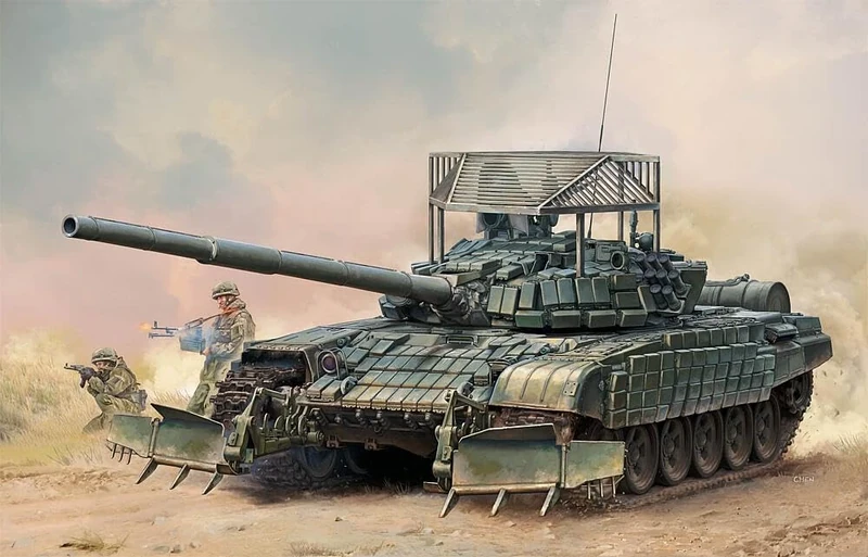 Trumpeter 1:35 - Russian T-72B 1 with KTM-6 & Grating Armour