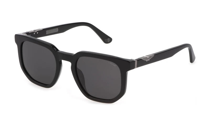 Police Men's Sunglasses, Black (Shiny Black), 52