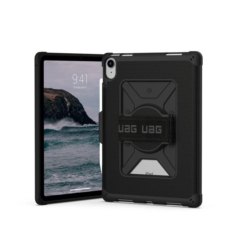 URBAN ARMOR GEAR UAG Designed for iPad 11" A16 11th Gen 2025, 10.9" 10th Gen 2022 Case A3354 A3355 A2696 - Rugged Protective Folio Cover w/Adjustable Handstrap & Pencil Holder, Metropolis Black