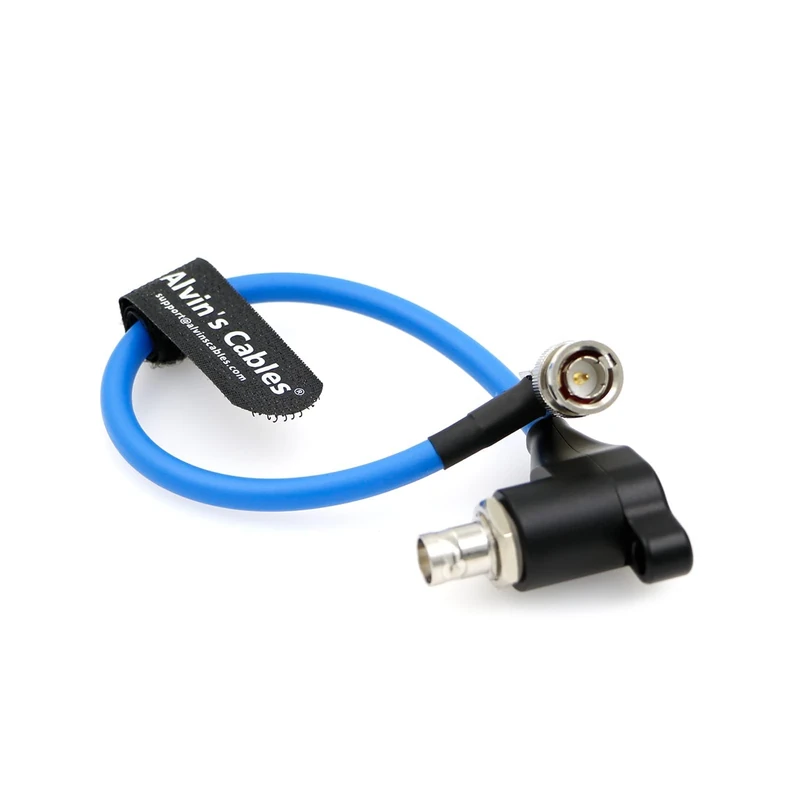 Alvin’s Cables SDI-Protector for RED-Komodo SDI-Port-Protection-Cable Galvanic-Isolators Right-Angle BNC Male to Female 8Inch|20CM Blue