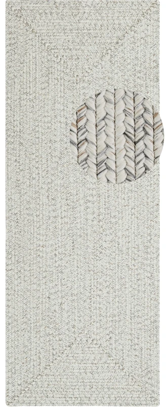 NORTHRUGS Trenzado Indoor & Outdoor Rug Weatherproof Easy Care Handmade Look for Indoor and Outdoor Use Woven Outdoor Rug Runner for Balcony, Patio, Living Room, Garden - Light Melange, 80 x 200 cm